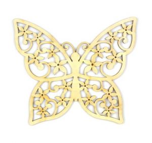 Dřevěný výřez motýl, 15 cm