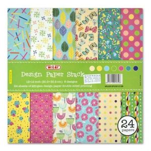 Sada papírů na scrapbook, jarní motivy, 30,5 x 30,5 cm, 230 g, 24 ks