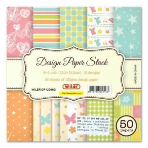 Sada papírů na scrapbook III, 15,2 x 15,2 cm, 120 g, 50 ks