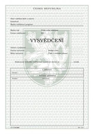 Vysvědčení ročníkové SŠ- slovní hodnocení