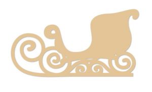 Dřevěný výřez sáně, 13 cm