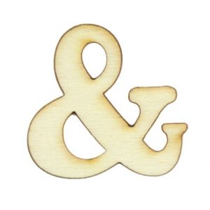 Dřevěný výřez znak &, 4 x 4 cm