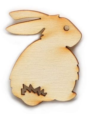 Dřevěný výřez zajíček 2 mini, 2,5 x 3 cm