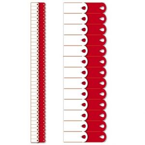 Výřez skládaná rozeta 6, malá, červená, bílá, 8 ks