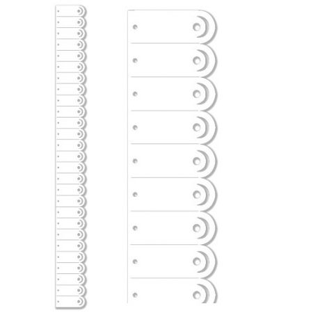 Výřez skládaná rozeta velká 5, bílá, 4 ks