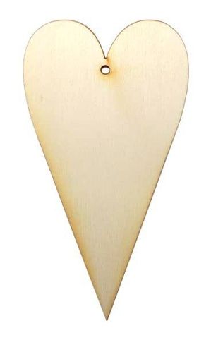 Dřevěný výřez srdce, 8 x 14 cm