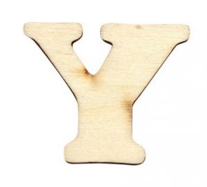 Dřevěný výřez písmeno Y, 4,5 x 4 cm