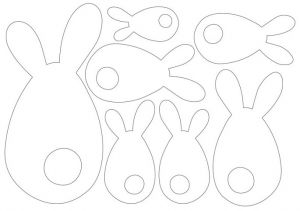 Papírový výřez zajíčci , v balení 7ks