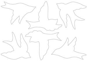 Papírový výřez ptáci, v balení 6 ks