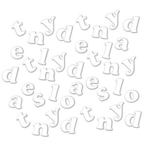 Papírový výřez,abeceda malá, bílá, 2cm