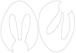 Papírový výřez, vejce obrys zajíc, v balení 2ks