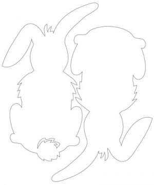 Papírový výřez, zajíčci, v balení 2ks