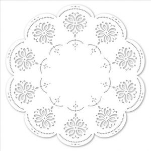 Výřez rozeta krajka, pr. 15 cm, 4 ks
