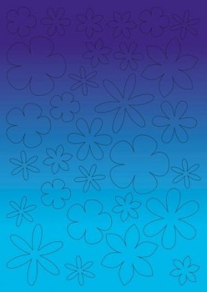 Výseky květin z papíru, modré