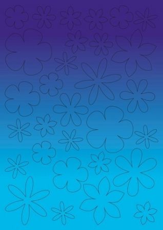 Výseky květin z papíru, modré