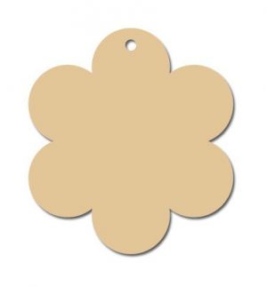 Dřevěný výřez květ 3, pr. 6 cm