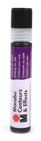Kontura na hedvábí Marabu č. 073, 25 ml, černá