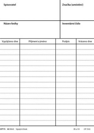 Výpujční lístek, karta A6