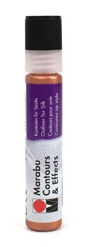Kontura na hedvábí Marabu č. 787, 25 ml, měděná metalic 