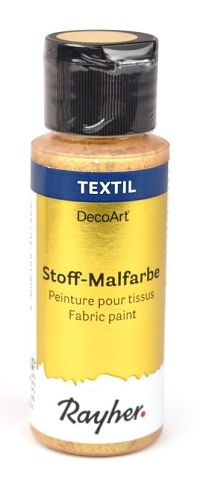 Barva na textil Rayher nezažehlovací, metalíza zlatožlutá 616, 59 ml