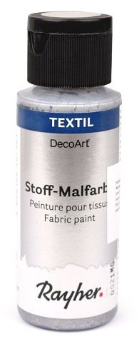 Barva na textil Rayher nezažehlovací, stříbrná 606, 59 ml