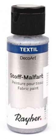 Barva na textil Rayher nezažehlovací, stříbrná 606, 59 ml