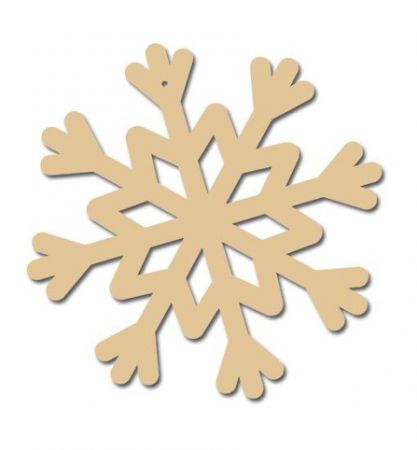 Dřevěný výřez vločka 1, pr. 6 cm