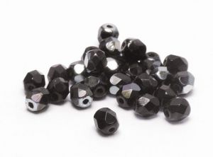 Ohňové korálky, 4 mm, 36 ks, černé 2398