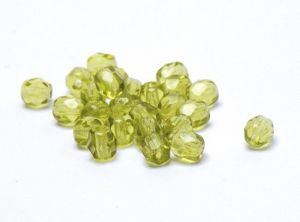 Ohňové korálky, 4 mm, 36 ks, zelené 5021