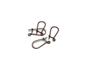 Afroháček s pojistkou, 17 mm, balení 4 ks, měď