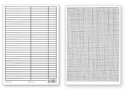 Podložka do sešitu, papírová, A5, linka, čtvereček