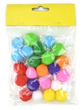 Dekorační bambulky, 20 mm, 24 ks, mix barex