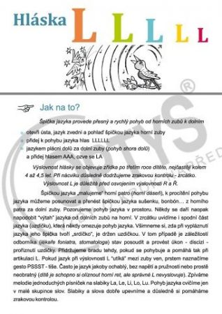 Logoped. cvičebnice hlásek L, dvojlist A4