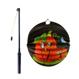 Lampion Halloween dýně 25 cm se svítící hůlkou 50 cm