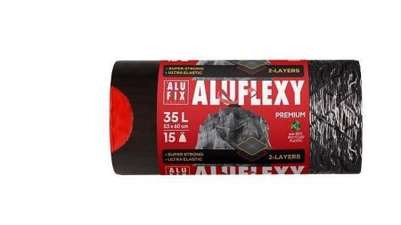 Pytle na odpadky "Aluflexy", zatahovací, 35 l, 15 ks, ALUFIX
