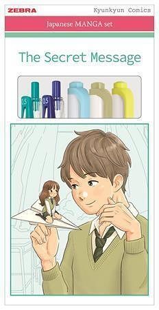Sada psacích potřeb "Manga Set, The Secret Message", 5 ks, ZEBRA 56534