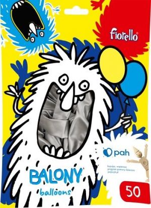 D balónky 50ks Fiorello stříbrné 10" 170-2631