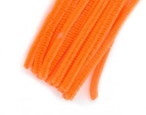 Drát plyšový 30cm oranžový 20ks