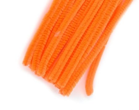 Drát plyšový 30cm oranžový 20ks