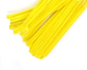 Drát plyšový 30cm žlutý 20ks