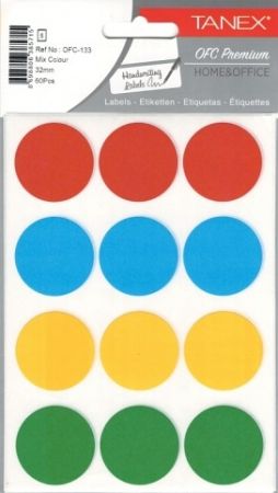 Etikety v sáčku kul.32 bar.mix 60ks OFC-133