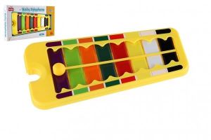 Xylofon plast/kov 24cm s paličkou v krabici 29x16x3cm