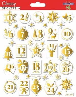 Samol. GG vánoční CLS 212030 Advent Numbers Gold