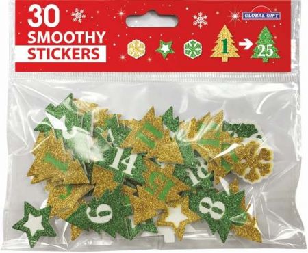 Samol. GG vánoční pěnová SMS 290006 Advent Numbers Gold/Green