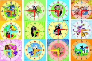 Školní hodiny Akim papírové čtverec - mix motivů