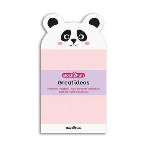 Samolepicí poznámkový blok "Back2Fun", růžová panda, 90 × 165 mm, 60 listů, APLI MR28715