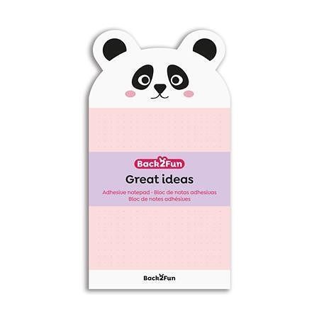 Samolepicí poznámkový blok "Back2Fun", růžová panda, 90 × 165 mm, 60 listů, APLI MR28715