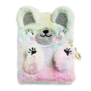 Deník "Back2Fun", duhový medvídek, plyš, se zámkem, APLI MR7493