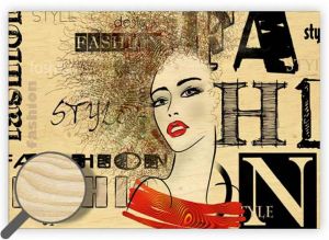 Dřevěný obraz Fashion / 48,5cm x 34cm / O055