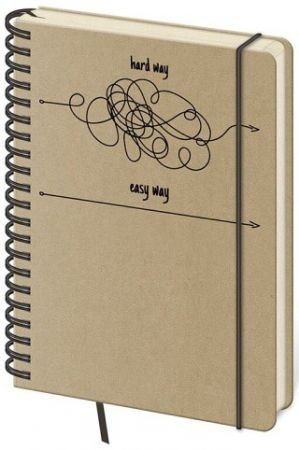 Tečkovaný zápisník Twin L hnědý H&E Way (čtverečkovaný) / 14,5cm x 20,5cm / BW425-1